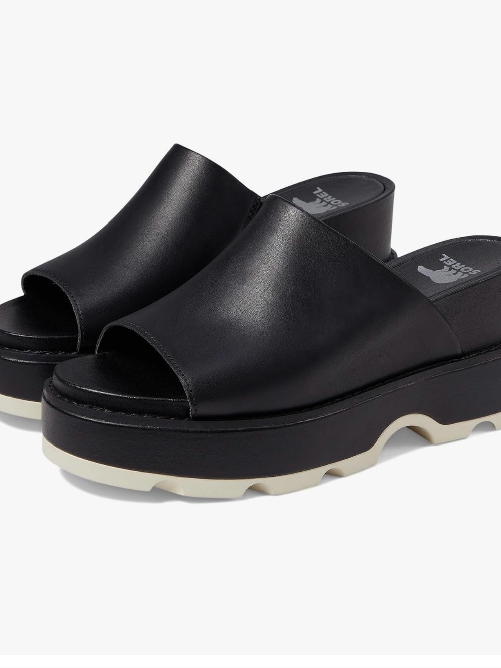 Sorel Black Leather Slides